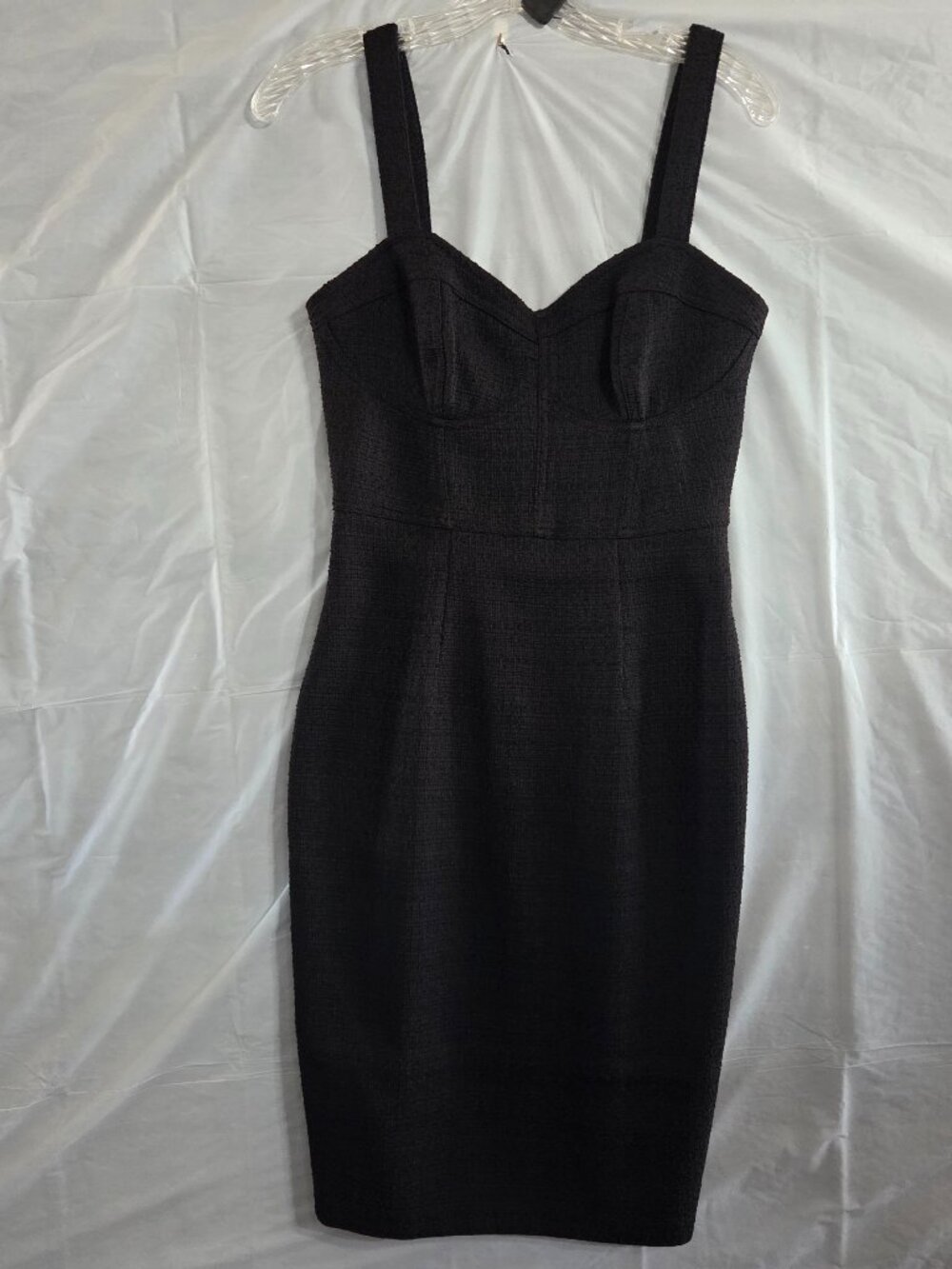 NWT Express Soft Black Tweed Bustier Style Sheath Dress Size 2